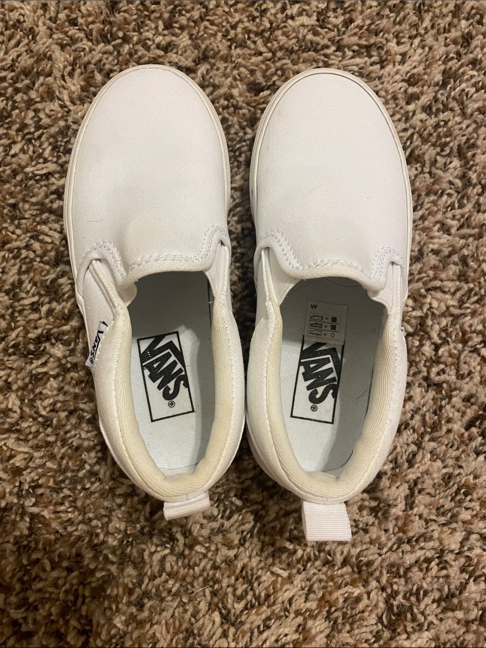 Vans Kids White Slip-On Canvas Sneakers